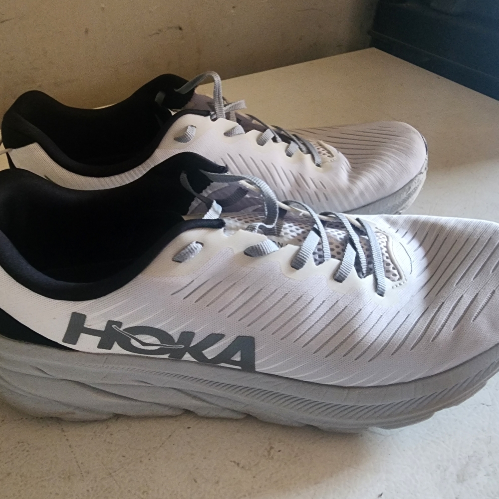 Hoka White and Black Running Shoes